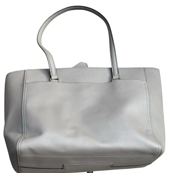 Tory Burch Gray Leather Parker Tote Bag - Picture 6 of 11